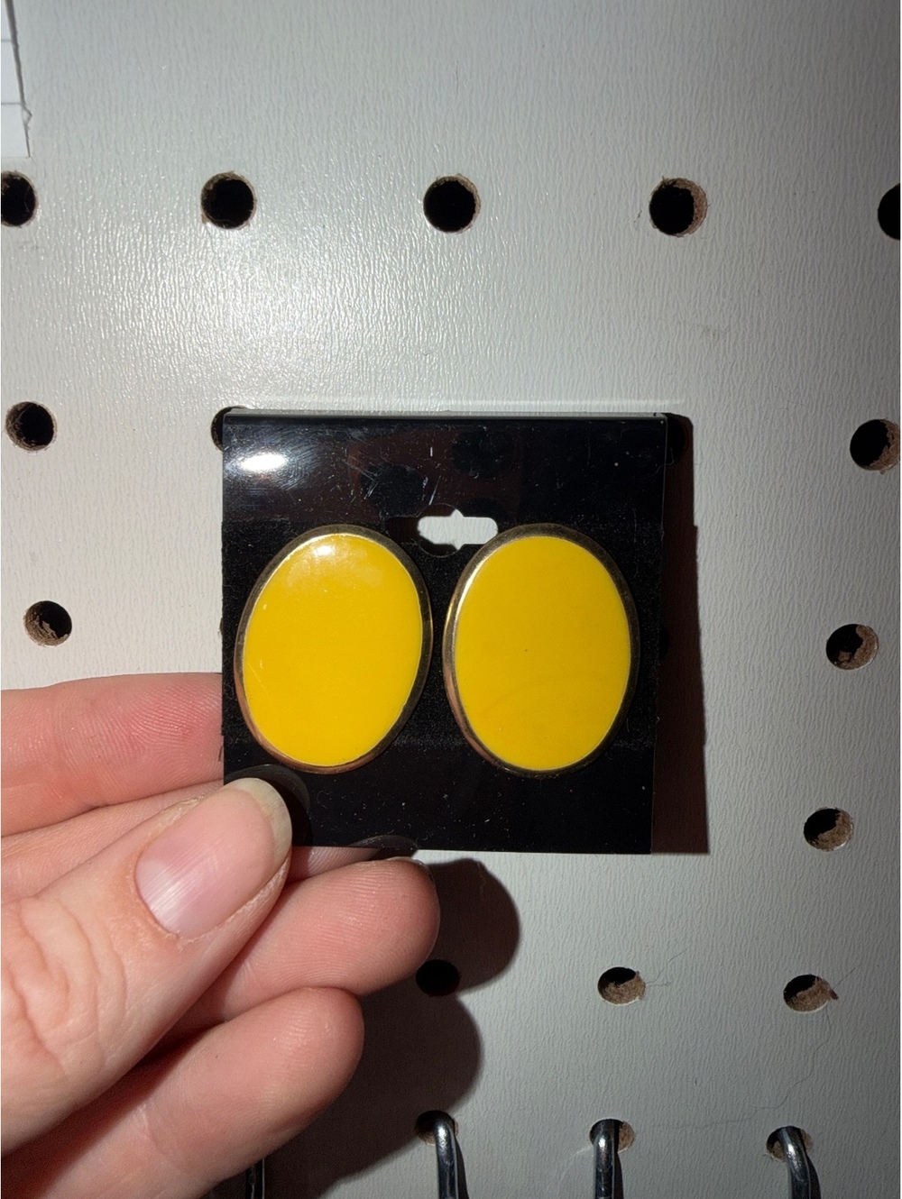 Vintage Yellow Oval Earrings - Bold & B-